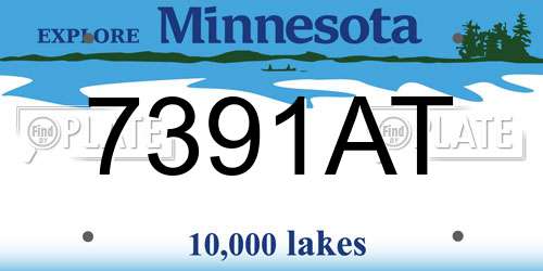 7391AT Minnesota License Plate