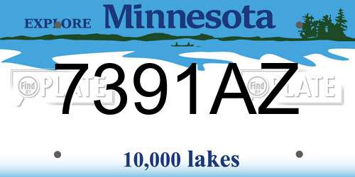 7391AZ Minnesota License Plate