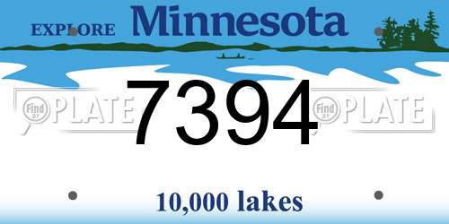 7394 Minnesota License Plate