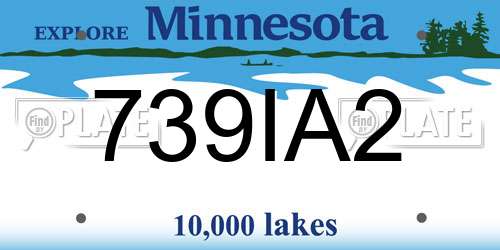 739IA2 Minnesota License Plate