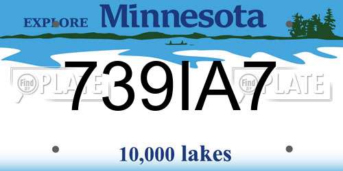 739IA7 Minnesota License Plate