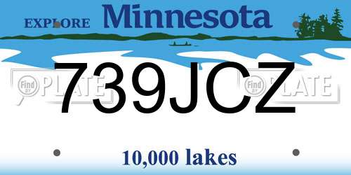739JCZ Minnesota License Plate
