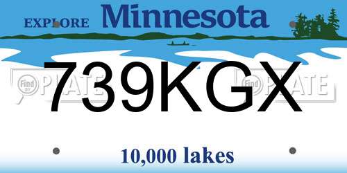 739KGX Minnesota License Plate