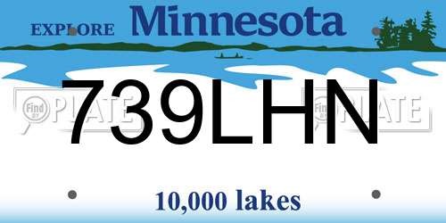 739LHN Minnesota License Plate