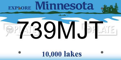 739MJT Minnesota License Plate