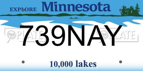 739NAY Minnesota License Plate