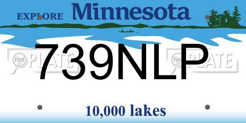 739NLP Minnesota License Plate