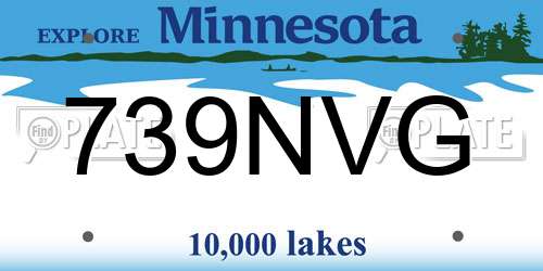739NVG Minnesota License Plate