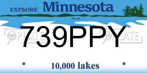 739PPY Minnesota License Plate