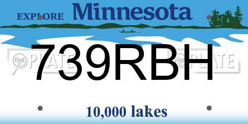 739RBH Minnesota License Plate