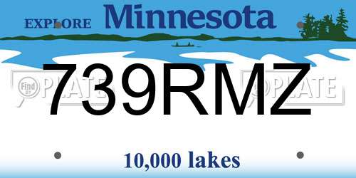 739RMZ Minnesota License Plate