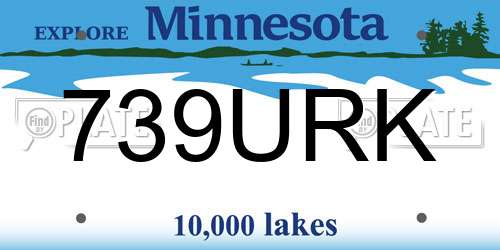 739URK Minnesota License Plate