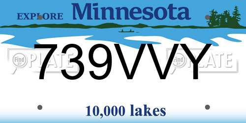 739VVY Minnesota License Plate
