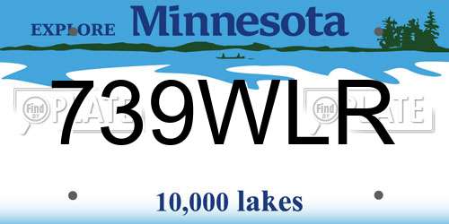 739WLR Minnesota License Plate
