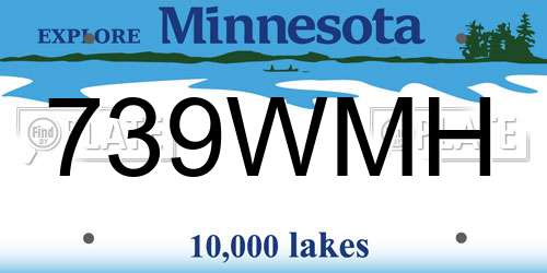 739WMH Minnesota License Plate