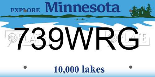 739WRG Minnesota License Plate