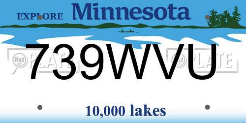 739WVU Minnesota License Plate