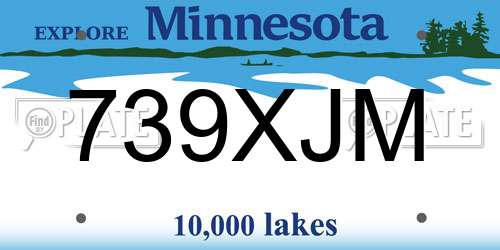739XJM Minnesota License Plate