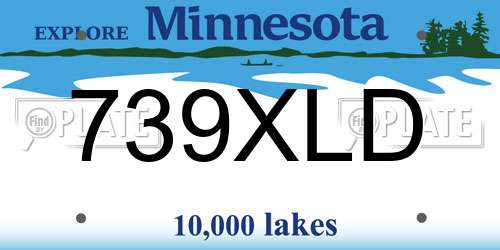 739XLD Minnesota License Plate