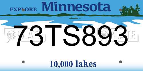 73TS893 Minnesota License Plate