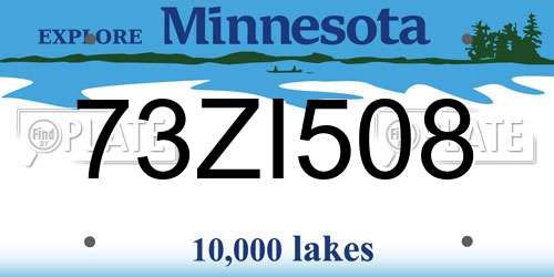73ZI508 Minnesota License Plate
