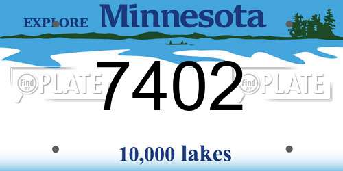 7402 Minnesota License Plate