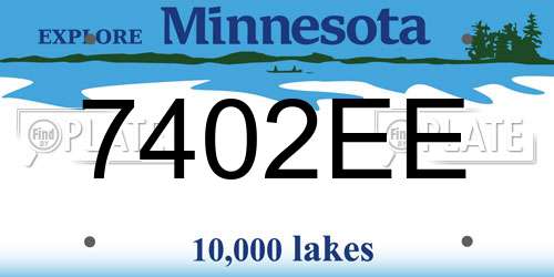 7402EE Minnesota License Plate