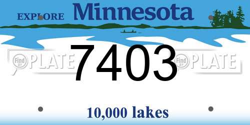 7403 Minnesota License Plate
