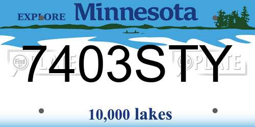 7403STY Minnesota License Plate