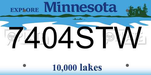 7404STW Minnesota License Plate