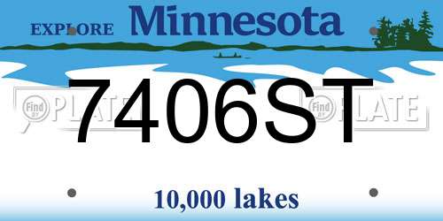 7406ST Minnesota License Plate