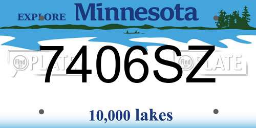 7406SZ Minnesota License Plate