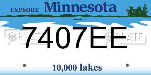 7407EE Minnesota License Plate