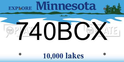 740BCX Minnesota License Plate