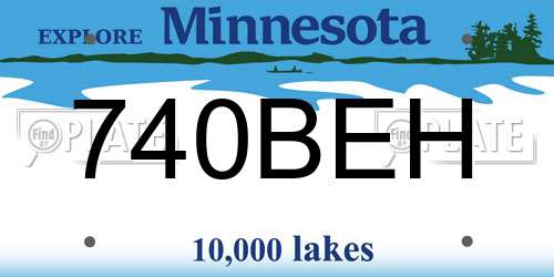 740BEH Minnesota License Plate