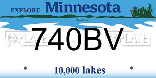 740BV Minnesota License Plate