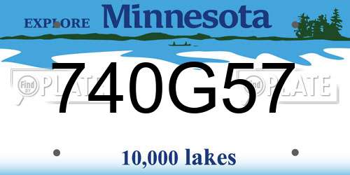 740G57 Minnesota License Plate