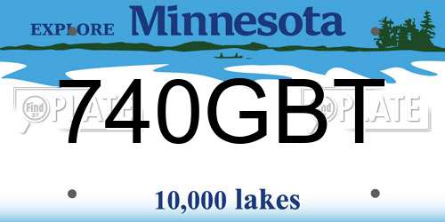 740GBT Minnesota License Plate