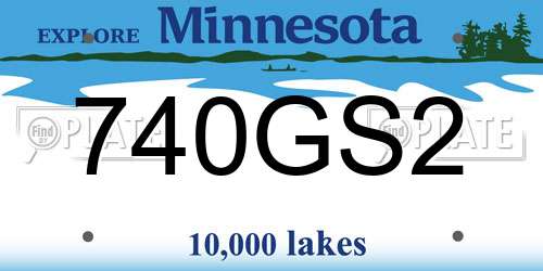 740GS2 Minnesota License Plate