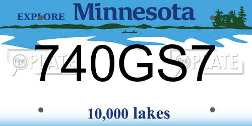 740GS7 Minnesota License Plate