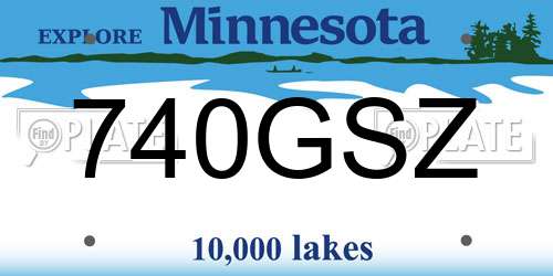 740GSZ Minnesota License Plate