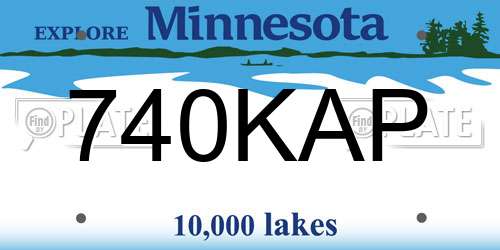 740KAP Minnesota License Plate
