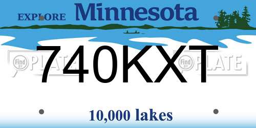 740KXT Minnesota License Plate
