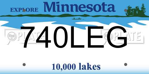 740LEG Minnesota License Plate
