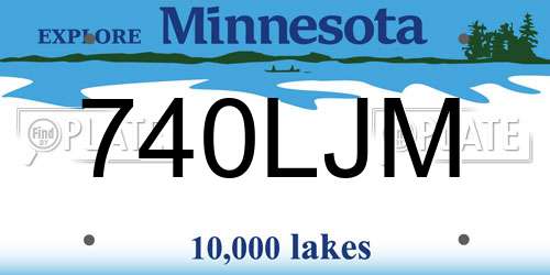 740LJM Minnesota License Plate