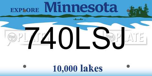 740LSJ Minnesota License Plate