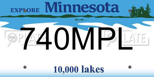 740MPL Minnesota License Plate