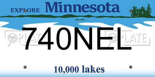 740NEL Minnesota License Plate