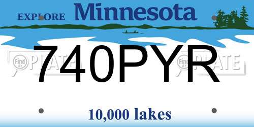 740PYR Minnesota License Plate