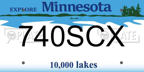 740SCX Minnesota License Plate